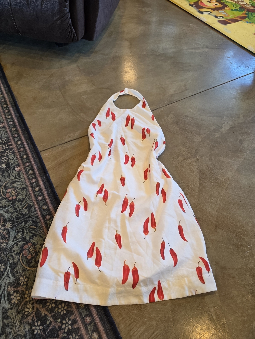 NWT Commense Chili Pepper Halter Neck White Mini Dress Open Back - Picture 4 of 9